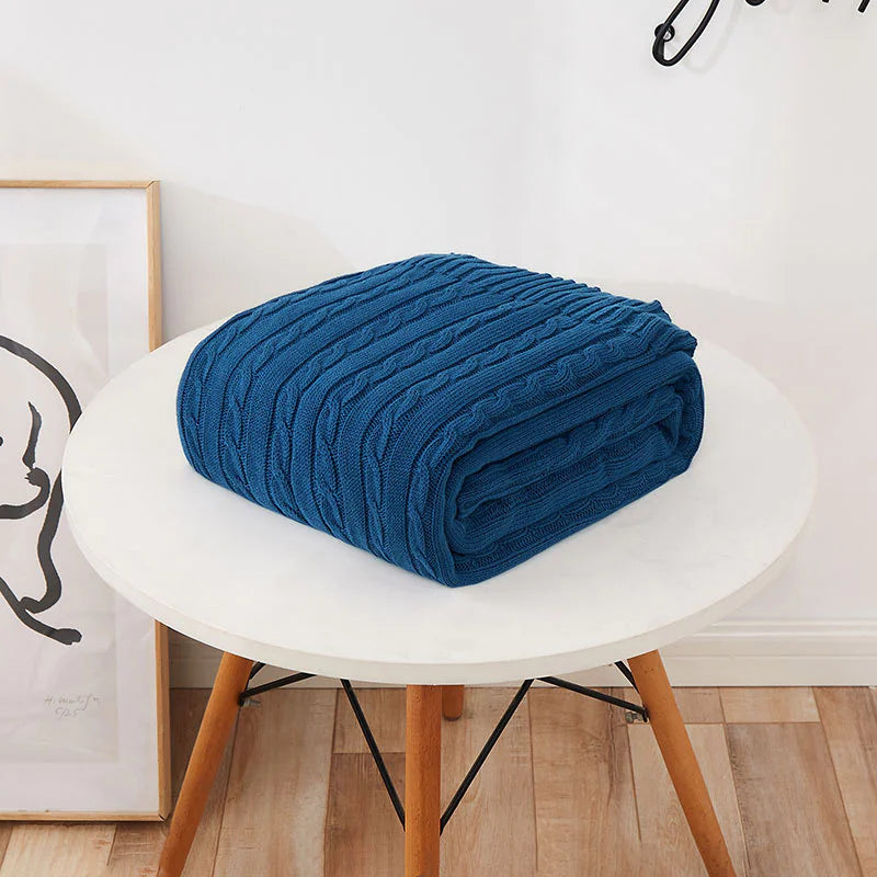 Cotton Knitted Hemp Yarn Blanket